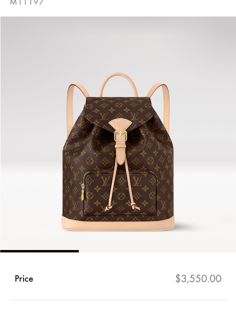 Louis Vuitton Monogram Canvas Backpack with Natural Trim